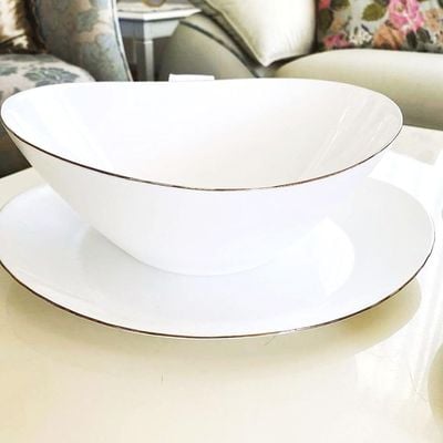 Melrich 10 Pcs Opalware Dinner Set 3 Dinner Plate, 3 Dessert Plate, 2 Bowl, 1 Serving Bowl, 1 Serving Plate Dishwasher Microwave Safe Heat Scratch Resistance