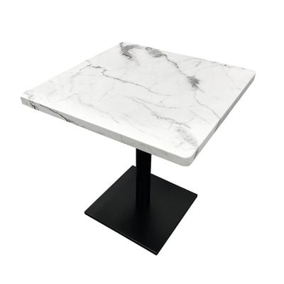 
Maple Home Modern Dining Table Coffee Shop Table Accent Faux Marble Top Metal Base Kitchen Bar Patio Living Dining Furniture (White, Marble 70 * 70 Square)