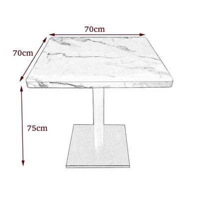 
Maple Home Modern Dining Table Coffee Shop Table Accent Faux Marble Top Metal Base Kitchen Bar Patio Living Dining Furniture (White, Marble 70 * 70 Square)