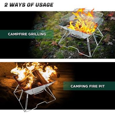 Flame On 2 in 1 Charcoal Grill & Fire Pit