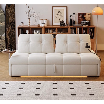 Convertible Folding Sofa Bed, Multi-Functional Armless Daybed, 2 Seater Sofa Bed.