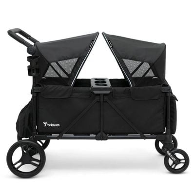 TEKNUM Fellow Wagon Stroller for 2 kids with Snack Tray - Black