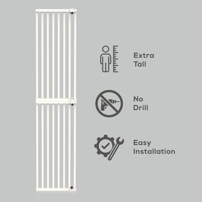 Baby Safe -  Gate Extension 40cm Tall Metal Safety Gate - White