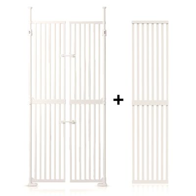 Baby Safe Extra Tall Dual Door Metal Safety Gate with 40cm Extension - White