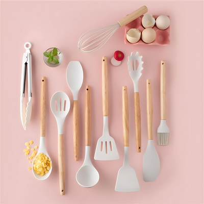 19 Pieces Kitchen Knife & Utensils Set Beige