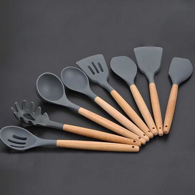 19 Pieces Kitchen Knife & Utensils Set Grey