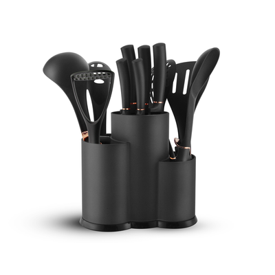 12 Pieces Kitchen Knife & Utensils Set in Black