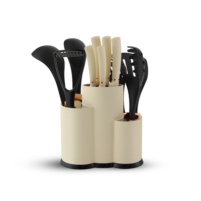 12 Pieces Kitchen Knife & Utensils Set Beige