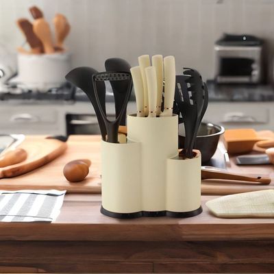 12 Pieces Kitchen Knife & Utensils Set Beige