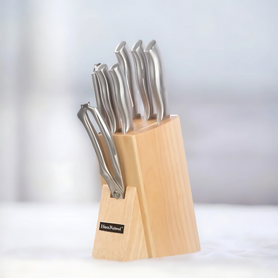 8 Pieces Stainless Steel Knife Set with Wooden Block