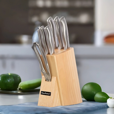 8 Pieces Stainless Steel Knife Set with Wooden Block