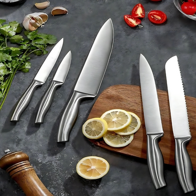 8 Pieces Stainless Steel Knife Set with Wooden Block