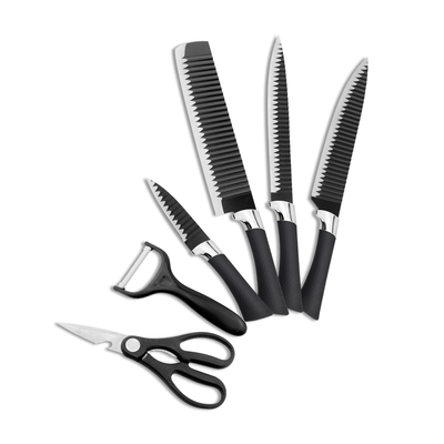 6 Pieces Kitchen Knife Set with Leather Handles