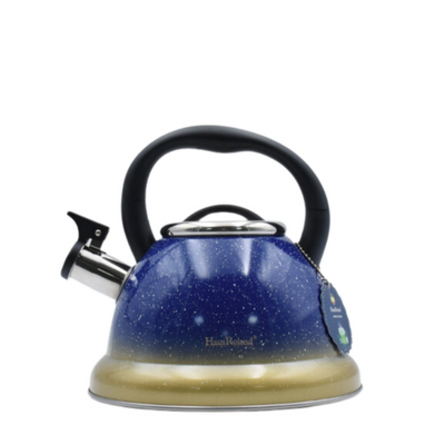 Whistling Kettle with Golden Stripe, Blue - 3.5 Liters