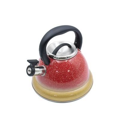 Whistling Kettle with Golden Stripe, Red - 3.5 Liters