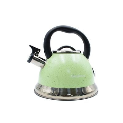 Dotted Whistling Kettle with Silver Gradient Green -  3.5 Liters