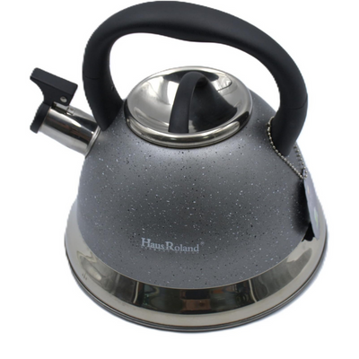 Dotted Whistling Kettle with Silver Gradient Grey-  3.5 Liters