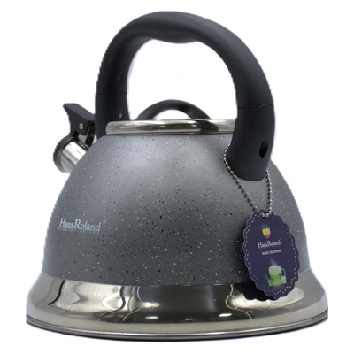 Dotted Whistling Kettle with Silver Gradient Grey-  3.5 Liters