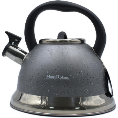 Dotted Whistling Kettle with Silver Gradient Grey-  3.5 Liters