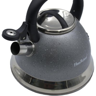 Dotted Whistling Kettle with Silver Gradient Grey-  3.5 Liters