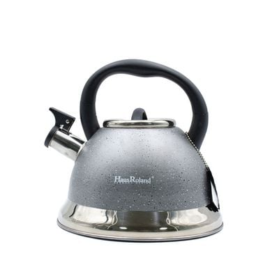 Dotted Whistling Kettle with Silver Gradient Grey-  3.5 Liters