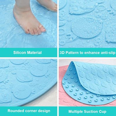 Non-Slip Kids Bath Mat, Odorless Silicone Bathtub Mat for Kids, Hydrophobic, Safe, and Comfortable for Home Bathroom