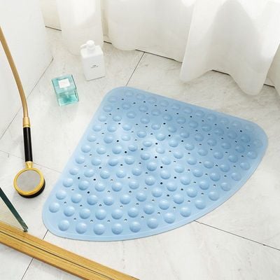 Non-Slip Rubber Shower Mat, Quick-Dry, Thick, Waterproof Mat for Bathroom, Bedroom, Doorway & Living Room, Modern, Simple Design 54 x 54cm