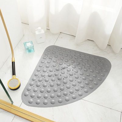 Non-Slip Rubber Shower Mat, Quick-Dry, Thick, Waterproof Mat for Bathroom, Bedroom, Doorway & Living Room, Modern, Simple Design 54 x 54cm