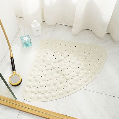 Non-Slip Rubber Shower Mat, Quick-Dry, Thick, Waterproof Mat for Bathroom, Bedroom, Doorway & Living Room, Modern, Simple Design 54 x 54cm