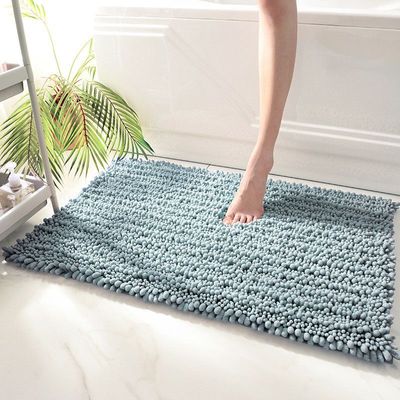 Soft Microfiber Bath Mat, Quick-Dry, Absorbent Chenille with Rubber Backin, Machine Washable Bathroom Mat