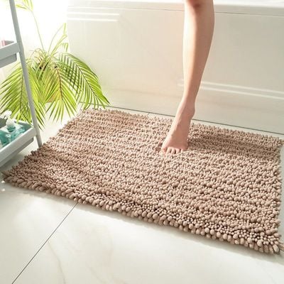 Soft Microfiber Bath Mat, Quick-Dry, Absorbent Chenille with Rubber Backin, Machine Washable Bathroom Mat