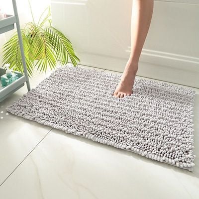 Soft Microfiber Bath Mat, Quick-Dry, Absorbent Chenille with Rubber Backin, Machine Washable Bathroom Mat