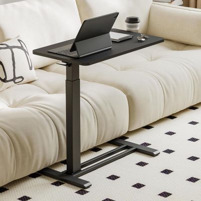 Mahmayi Mobile Standing Desk with Wheels Height Adjustable Laptop Cart for Home and Office Workstations Perfect for Rolling and Easy Movement - Black