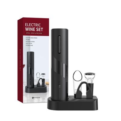 Electric Wine Opener Set Black 