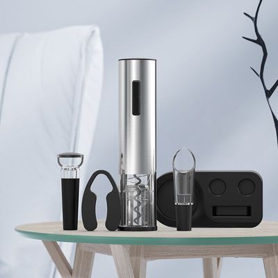 Electric Wine Opener Set Silver