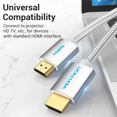 VENTION Cotton Braided HDMI Cable 0.75M Silvery Metal TypeModel # AABIE