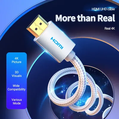 VENTION Cotton Braided HDMI Cable 2M Silvery Metal TypeModel # AABIH