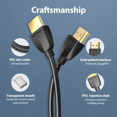 VENTION Portable HDMI Cable 1M BlackModel # AAIBF