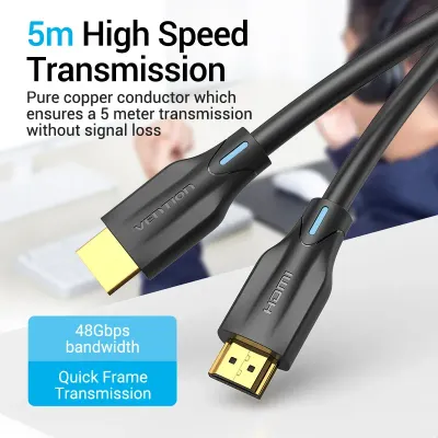 VENTION HDMI 2.1 Cable 2M Black Metal TypeModel # AANBH