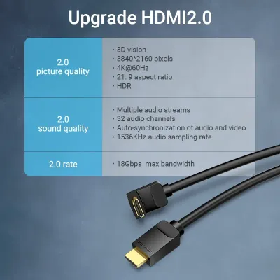 HDMI Right Angle  Cable 270 Degree 1M Black