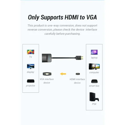 VENTION Flat HDMI to VGA Converter 0.15M BlackModel # ACIBB