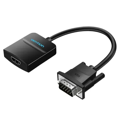 VENTION VGA to HDMI Converter with Female Micro USB and Audio Port 0.15M BlackModel # ACNBB