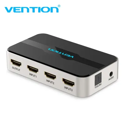 VENTION 3 In 1 Out HDMI Switcher With Audio Separation Gray Metal TypeModel # AFJH0