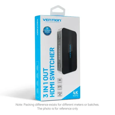 VENTION 3 in 1 out HDMI 2.0 Switcher Grey Aluminium Alloy TypeModel # AFOH0