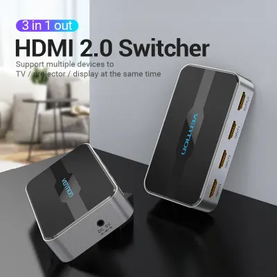 VENTION 3 in 1 out HDMI 2.0 Switcher Grey Aluminium Alloy TypeModel # AFOH0