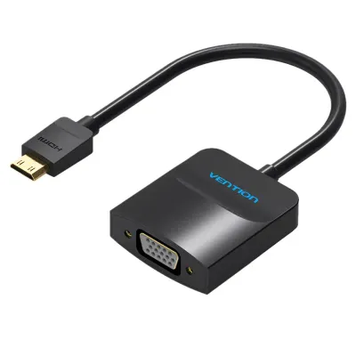 VENTION Mini HDMI to VGA Converter with Female Micro USB and Audio Port  0.15M BlackModel # AGABB