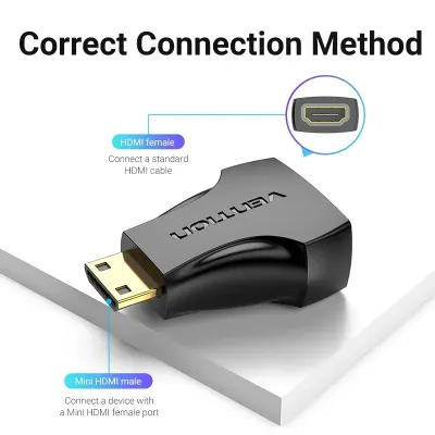 VENTION Mini HDMI Male to HDMI Female Adapter BlackModel # AISB0