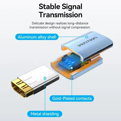 VENTION HDMI-A Female to Female 8K Adapter Gray Aluminum Alloy TypeModel # AIUH0