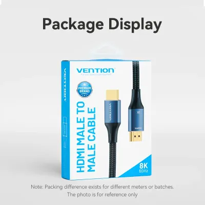 VENTION Cotton Braided HDMI-A Male to Male HD Cable 8K 1M Blue Aluminum Alloy TypeModel # ALGLF