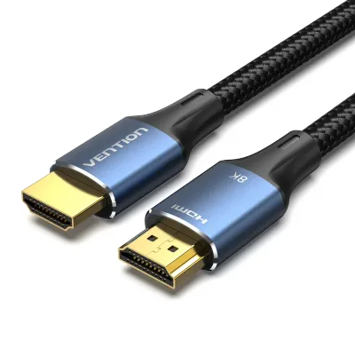 VENTION Cotton Braided HDMI-A Male to Male HD Cable 8K 1M Blue Aluminum Alloy TypeModel # ALGLF